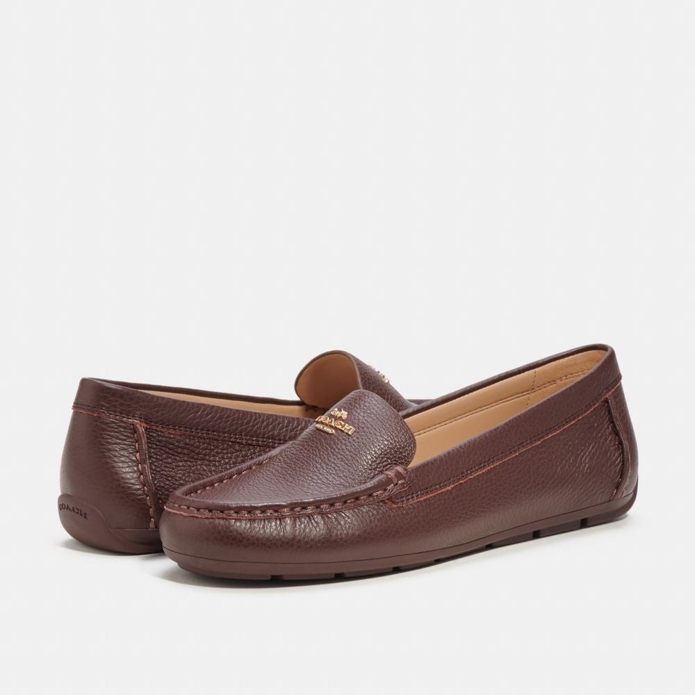 NWOT Coach Women's Marley Dark Brown Leather Loafers - Size 7